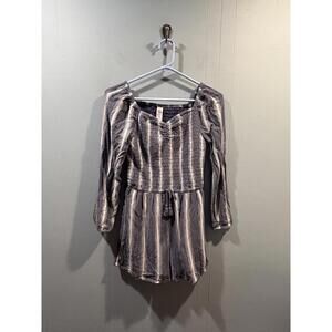 Youth Girls Justice Long Sleeves Jumpsuit Shorts Size 12 Blue/White